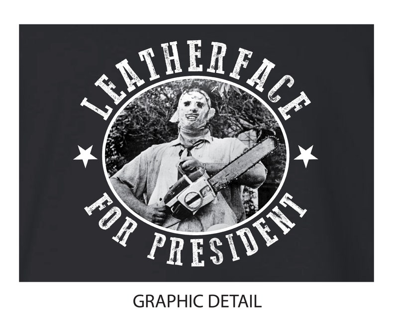 Leatherface For President Fleece Cropped Hoodie Sweatshirt Jumper Texas Chainsaw Massacre Horror Slasher Movie Wear A Skin Face Mask