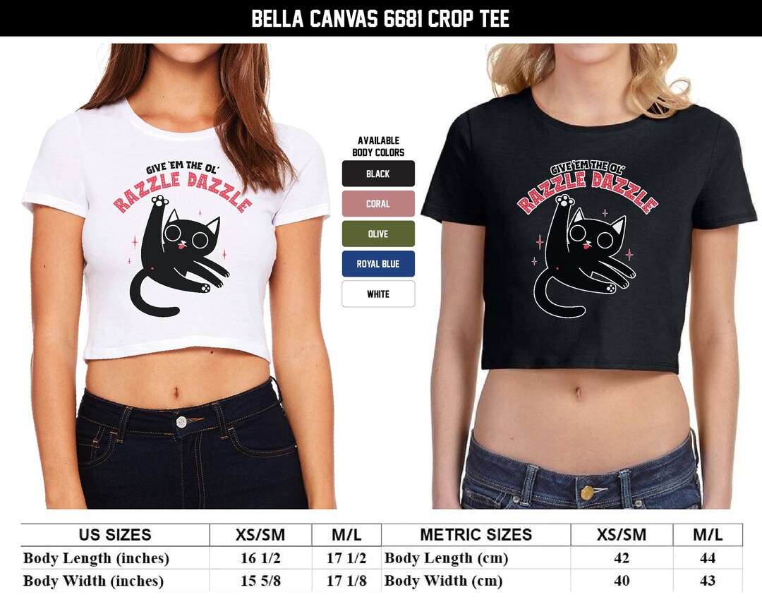 Razzle Dazzle Cat Butt Baby Tee Crop Top Cat Lover Gift Etsy