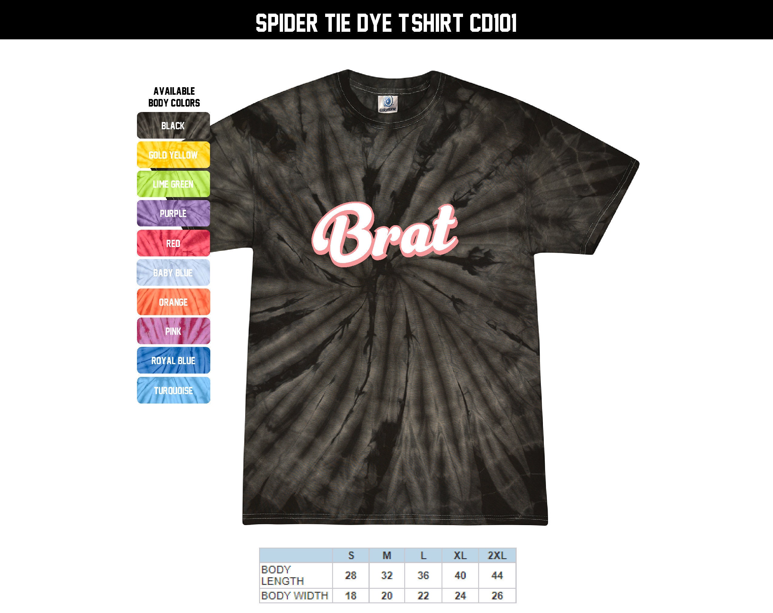 Brat Tie Dye T-shirt Aesthetic Alternative Grunge Egirl Tee 