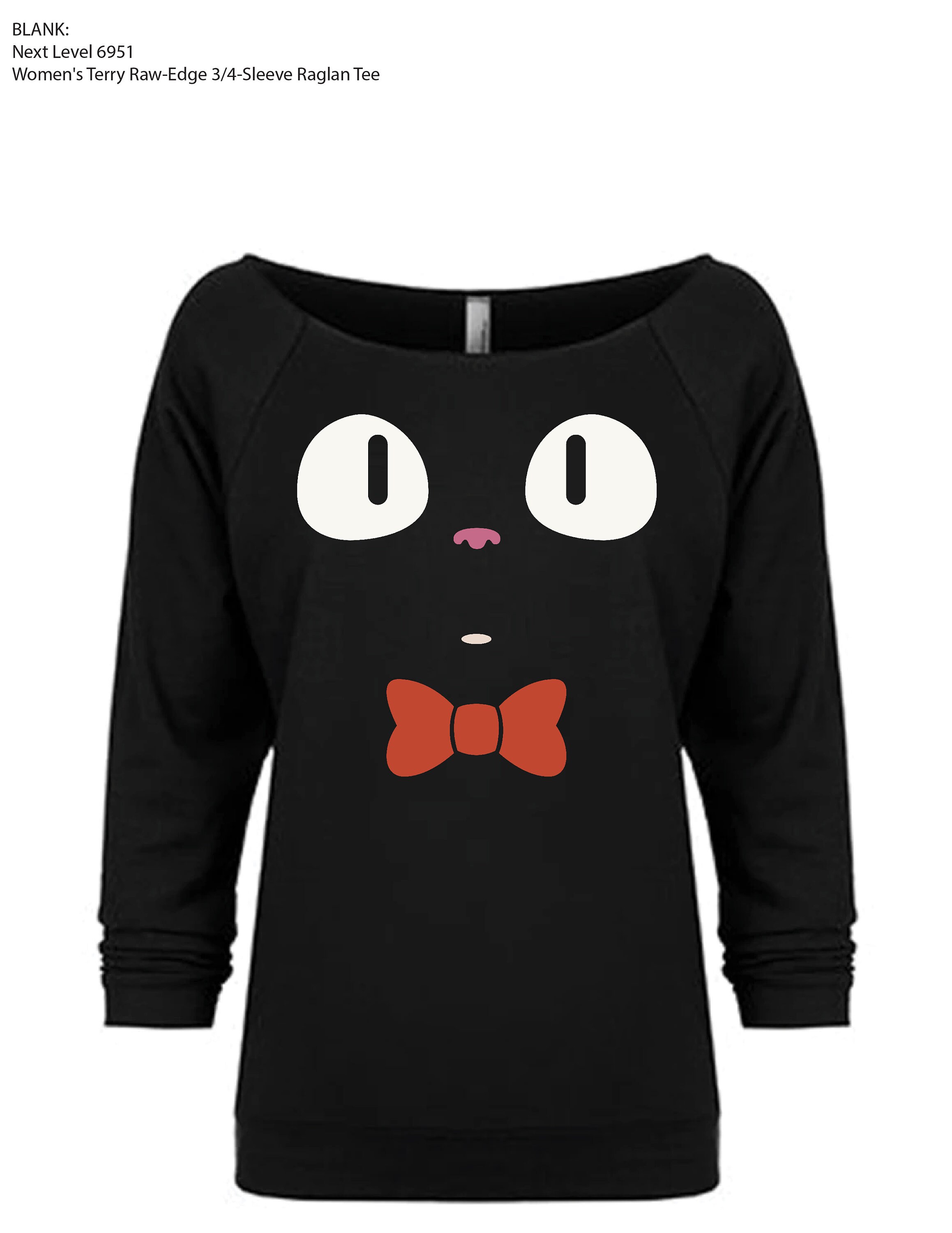 Anime Cat Face Slouchy Shirt off the 