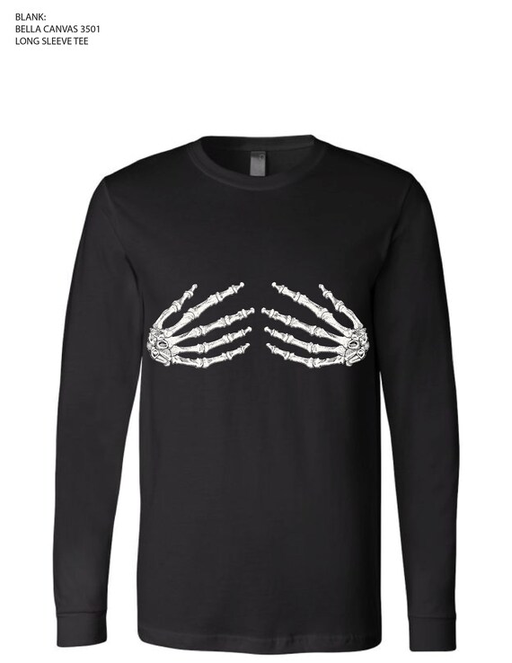 skeleton hands t shirt