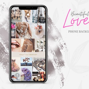Beautiful Love | Pink & White Aesthetic Phone Wallpaper
