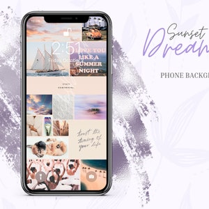 Sunset Dreams | Peach & Lavender Aesthetic Phone Wallpaper