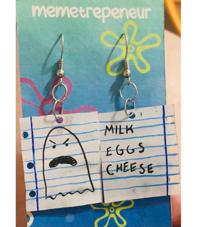 Handmade Spongebob Haunted Grocery List Shrinky Boucles Etsy