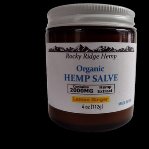 2000mg Organic Rocky Ridge Hemp Balm Extra Strength Nano Hemp + Hemp Roots Lemon Ginger MADE IN AMERICA