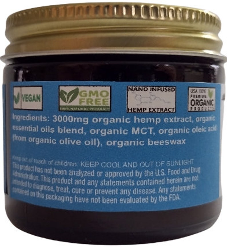 3000mg Organic Rocky Ridge Cooling Transdermal Hemp Gel Salve MADE IN