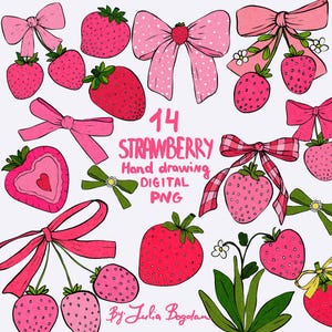 Strawberry watercolor clipart png, digital illustration hand drawn, ripe strawberry png