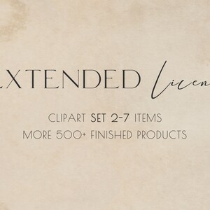 Extended license for 2-7 product clipart