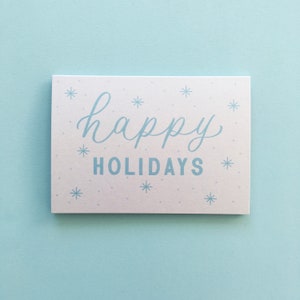 Happy Holidays Blank Greeting Card / Hand Lettered Greeting Card / Blank Greeting Card With Envelope / 4.25 x 3 in. 16 pt Pearl Premium Card