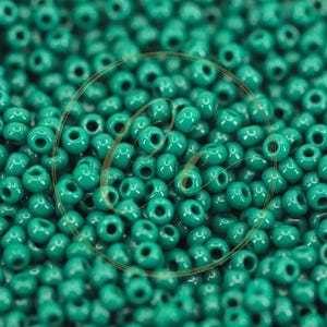 Dark Green Seed Beads, 8/0 (3mm) Czech Seed Beads 25 grams / GSB8-M92