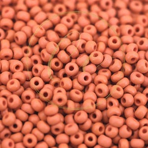 Perlas de semilla Permalux naranja mate, 8/0 (3 mm), checas, 25 gramos / GSB8-P23