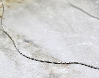 Finished Necklace Chain, Rhodium Plated 0.6mm Snake Chain 14" 16" 18" 20" 24" 30" 34" / CHNF-R04