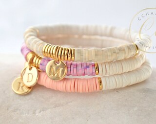 Set Di 14 Braccialetti Heishi Per Donna: Perline In Argilla E Cristallo, Stile Boho Impilabili, Gioielli Estivi