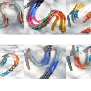 Bulk 4 Full Strands Rondelle Multicolor Mix Gemstone Beads 5x8mm  / RNS5-M99a