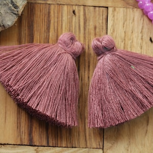 2 pcs Rosewood Cotton Tassel, 3cm 4cm 5cm 6cm Thick Mala Necklace Tassel Pendant, Bohemian Jewelry Tassel, Decorative Tassels / TAS-L#44-a
