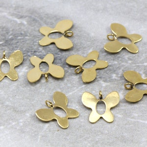 Gold Plated Butterfly Pendant, 13mm Brass Metal Tiny Butterfly Pendant Charm 10 pcs / GPB-24