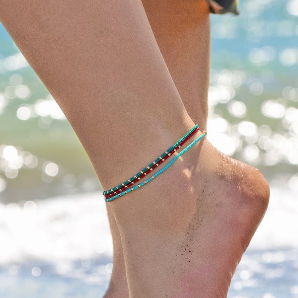 Dainty Seed Bead Anklet, Minimalist Beaded Anklet / Please ask for wholesale prices