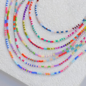 Dainty Colorful Seed Bead Choker, Minimalist Beaded Necklace, Dainty Seed Bead Necklace / Please ask for wholesale prices