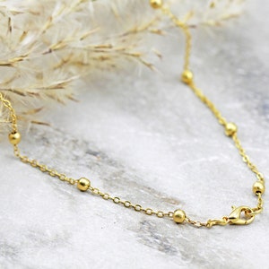 Finished Necklace Chain, Gold Plated Brass 1.7mm Satellite Chain 14&quot; 16&quot; 18&quot; 20&quot; 24&quot; 30&quot; 34&quot; / CHNF-G26