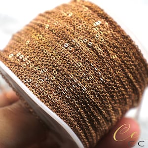 Raw Brass Cable Chain, 1.1mm Brass Soldered Jewelry Chain 5 Meters / CHN-B19