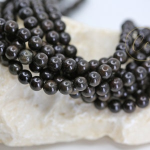 8mm Natural Ebony Wood Beads 1 Strand 38 pcs