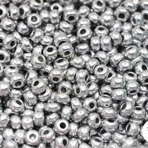 Silver Seed Beads, 8/0 (3mm) Czech Seed Beads 25 grams / GSB8-P02