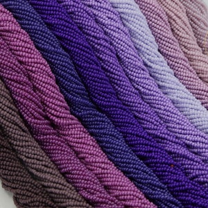 Set di perline di semi di colori assortiti tonalità viola, perline di semi ceche 11/0 (2,2 mm), 5 matasse Seleziona i tuoi colori! / GSB11-126
