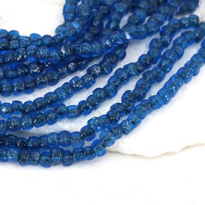 6mm Transparent Blue Cube Handmade Lampwork Glass Beads 1 Strand 25 pcs / LGBC6-04