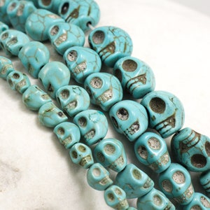 3d Turquoise Skull Howlite Beads, 1 Strand 15.5&#39;&#39; / HWL-S02
