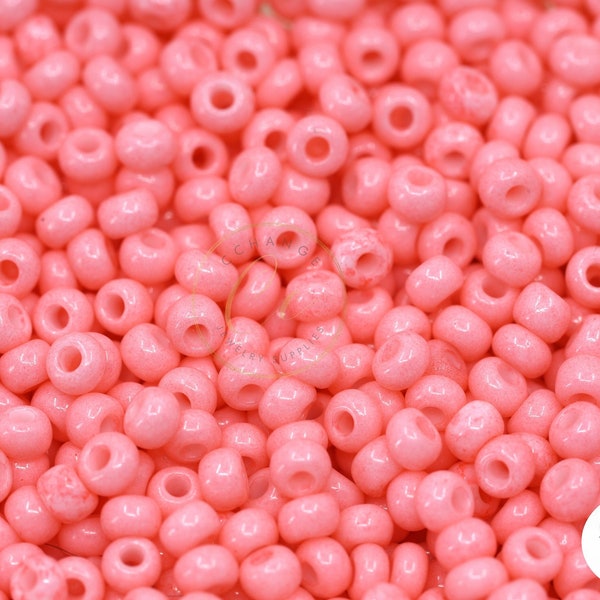 Blush Pink Seed Beads, 8/0 (3mm) Czech Seed Beads 25 grams / GSB8-M51