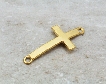 Vergulde kruisbedel, 37 mm metalen kruishangerbedel 5 stuks / GPY-470