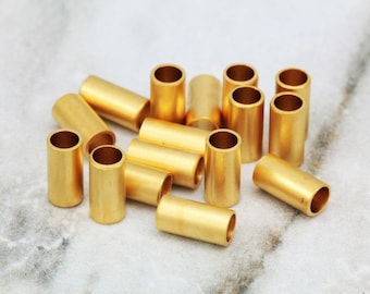 8mm Matte Gold Plated Brass Tube Spacer Beads 5 pcs / GPY-261