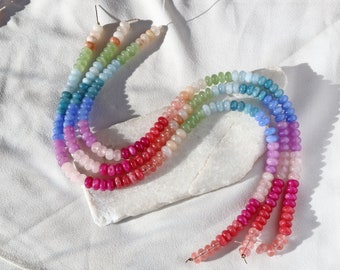 5x8mm Rondelle Multicolor Jade Mix Gemstone Beads / RNS5-52a