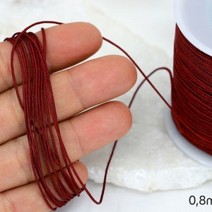 0.8mm Maroon Braided Nylon Knotting DIY Macrame Cord - 1 Roll 100 Meters / KMC-813