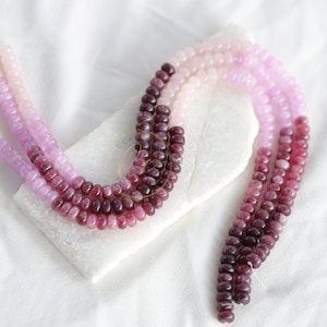 5x8mm Rondelle Multicolor Pink Quartz, Strawberry Quartz and Jade Mix Natural Stone Beads / RNS5-50a