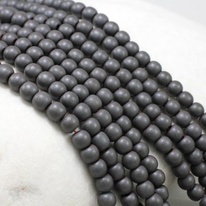 6mm Matte Black Round Hematite Beads, 1 Strand 70 pcs, Loose Round Gemstone / HBY-049
