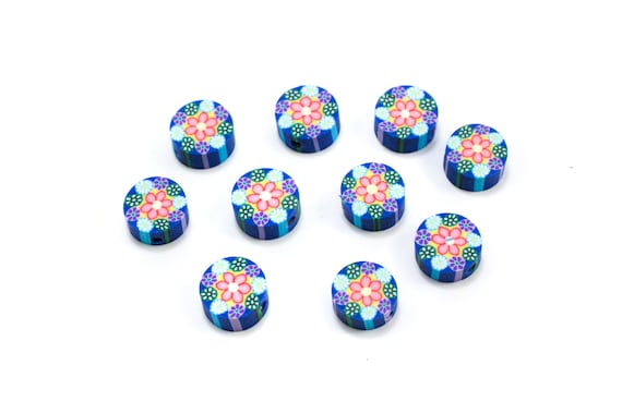 100 Fimo Polymer Clay Assorted Color 8mm Flat Square Pillow Flower Craft  Beads