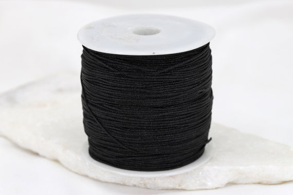 0.8mm Black Braided Nylon Knotting DIY Macrame Cord - 1 Roll 100 Meters / KMC-831