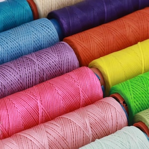 Bulk 1mm Waxed Macrame Cord, 10 Rolls Braided Polyester Thread