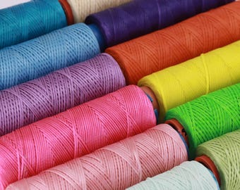 Bulk 1mm Waxed Macrame Cord, 10 Rolls Braided Polyester Thread