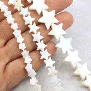 Sternform Perlmutt Perlen, 1 Strang natürliche Muschel Perlen / GL-P05