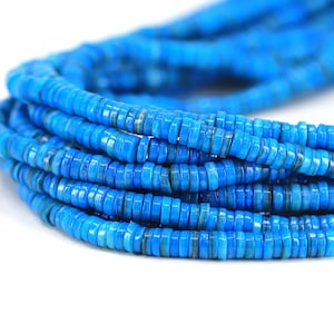 Natuurlijke schelp blauwe Heishi schijfkralen, 1 streng 16&quot; inch (7-8 mm) / SHS6-17