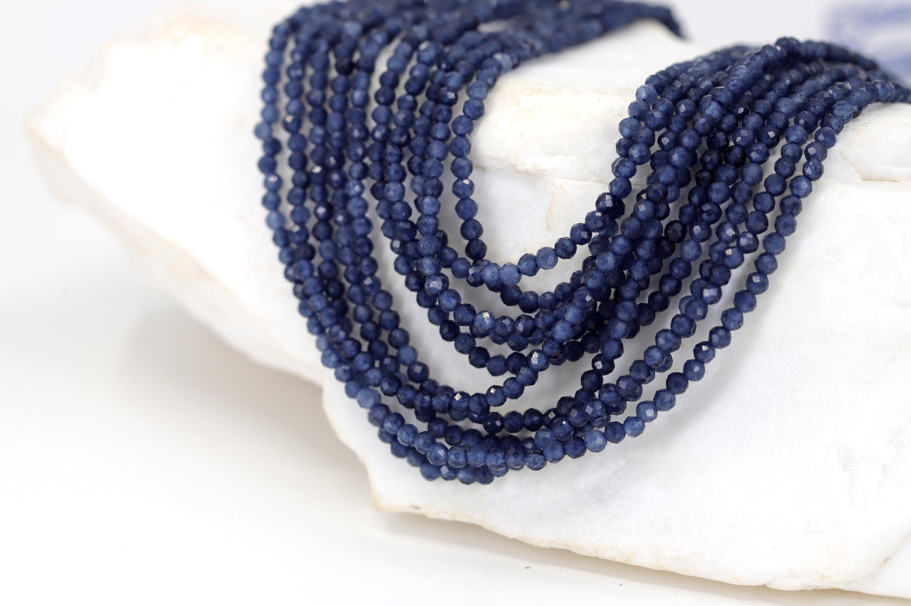 Filo Di Perle Naturali Multi Zaffiro 3x3 Mm Sfaccettate - Qualità AAA, 12,5 Pollici - Foto 3