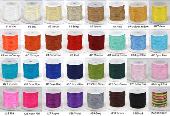 Nylon koord, 0,8 mm, macramékoord, nylon touw, parelkoord, macraméband Nylon koord, 0,8 mm, macramékoord, nylon touw, parelkoord, macraméband