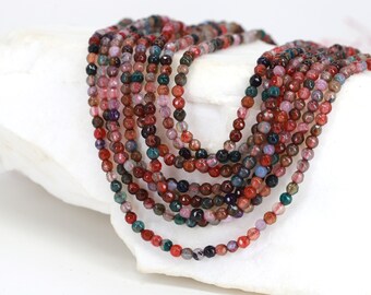 3.5mm Mix Agate Faceted Round Beads 15" Full Strand / NSF35-41
