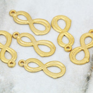 Gold Plated Infinity Pendant, 16mm Metal Tiny Infinity Pendant 10 pcs / GPY-268