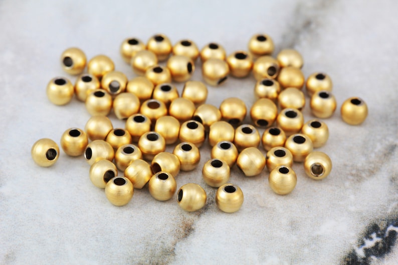 4mm Gold Plated Round Ball Sphere Beads 25 Pcs / GPY-374 - Etsy