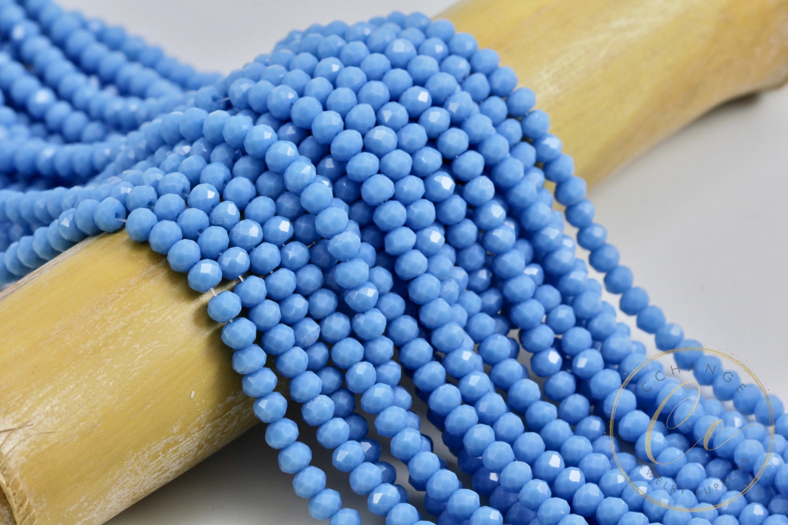 4mm Blue Crystal Beads Faceted Crystal Beads Shiny Rondelle - Etsy 日本