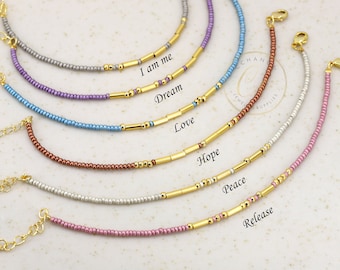 Beaded Morse Code Bracelets | SBB-14