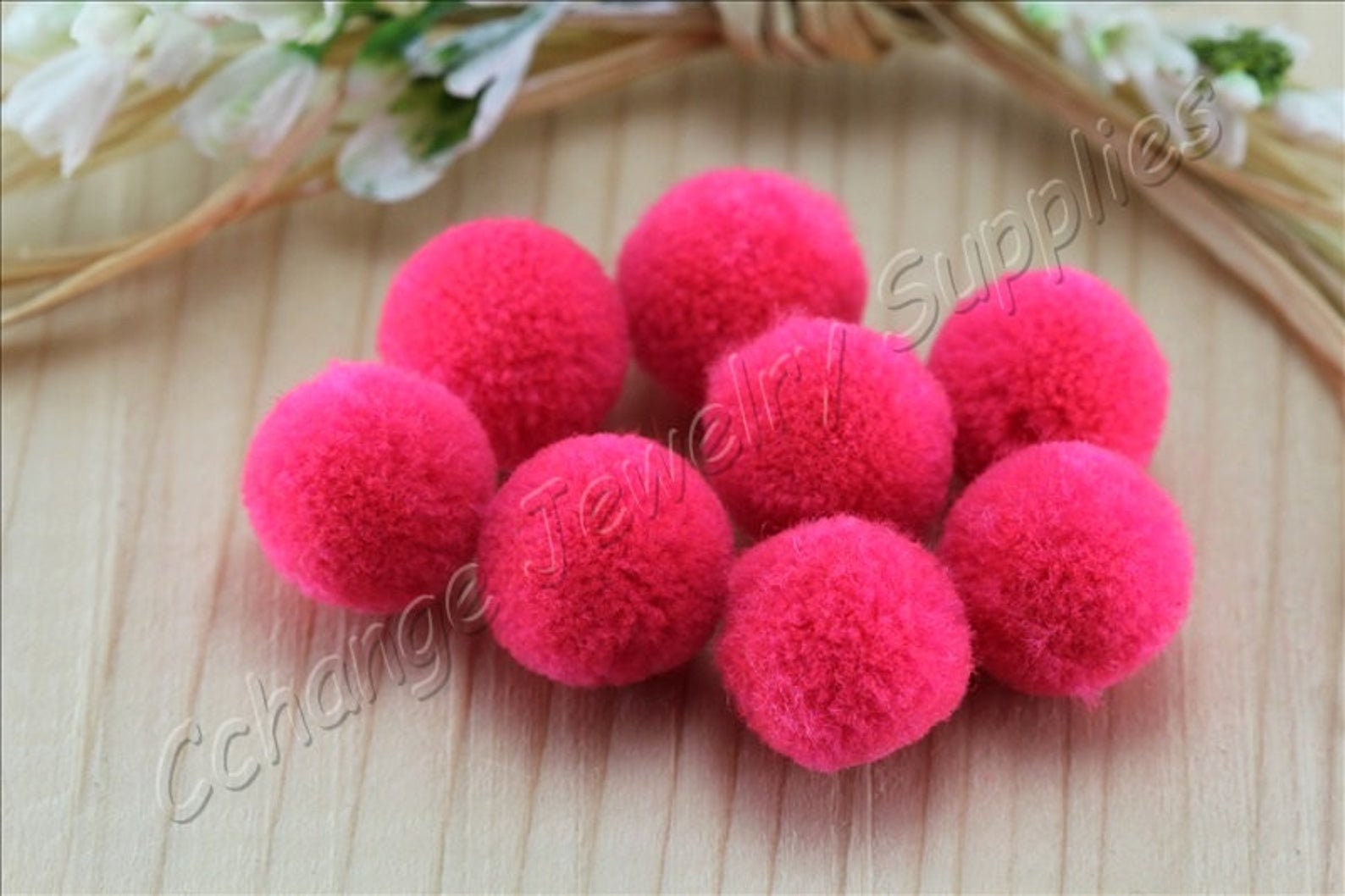 Small Pom Poms in Pink Colour/craft Pom Pom Ball/poly Wool Pom
